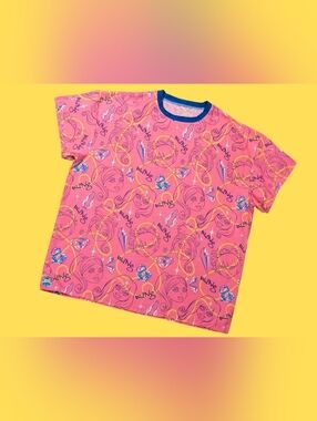 Handmade, Upcycled Unofficial Bratz Dolls Bedsheet T-Shirt Oversized XL